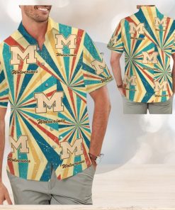 Michigan Wolverines Retro Vintage Style Hawaiian Shirt BeacSummer