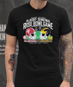 Michigan Wolverines Vs. Alabama Crimson Tide 2024 Rose Bowl Helmet Shirt