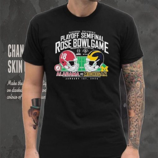 Michigan Wolverines Vs. Alabama Crimson Tide 2024 Rose Bowl Helmet Shirt