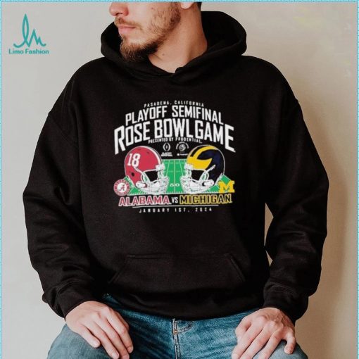Michigan Wolverines Vs. Alabama Crimson Tide 2024 Rose Bowl Helmet Shirt