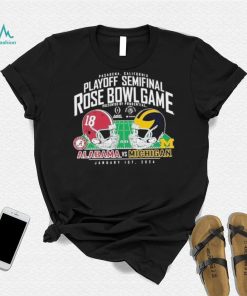 Michigan Wolverines Vs. Alabama Crimson Tide 2024 Rose Bowl Helmet Shirt