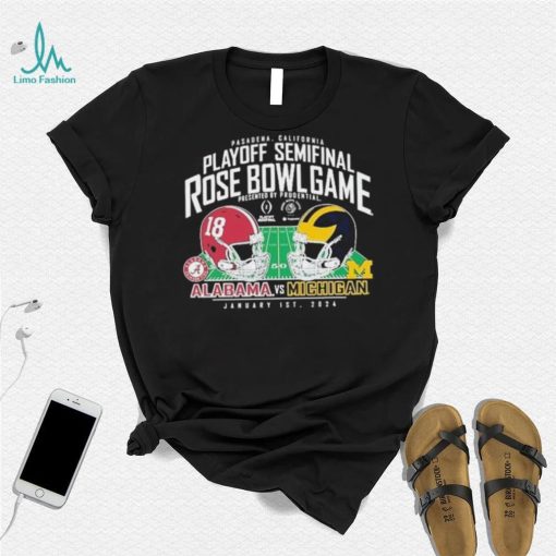 Michigan Wolverines Vs. Alabama Crimson Tide 2024 Rose Bowl Helmet Shirt