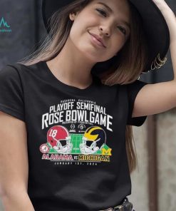 Michigan Wolverines Vs. Alabama Crimson Tide 2024 Rose Bowl Helmet Shirt
