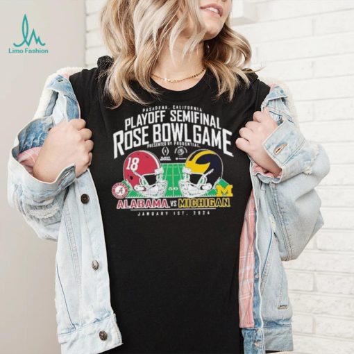 Michigan Wolverines Vs. Alabama Crimson Tide 2024 Rose Bowl Helmet Shirt