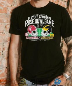 Michigan Wolverines Vs. Alabama Crimson Tide 2024 Rose Bowl Helmet Shirt