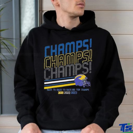 Michigan Wolverines football champs champs champs back to back to back Big Ten Champion 2021 2022 2023 shirt