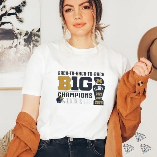 Michigan wolverines logo 2023 big 10 trophy conference champions t shirt
