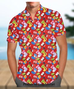 Mickey And Friends Christmas Stockings Pattern Disney Cartoon Graphics Full Printing Hawaiian Shirt