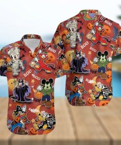 Mickey And Friends Halloween Villain Costume Disney Full Printing Hawaiian Shirt