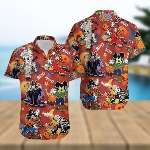 Mickey And Friends Halloween Villain Costume Disney Full Printing Hawaiian Shirt