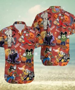 Mickey And Friends Halloween Villain Costume Disney Full Printing Hawaiian Shirt