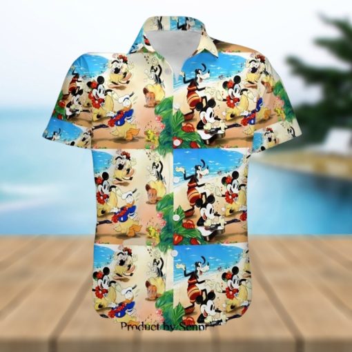 Mickey And Friends In Hawaii Disney Cartoon Graphics Full Printing Hawaiian Shirt