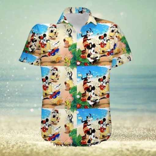 Mickey And Friends In Hawaii Disney Cartoon Graphics Full Printing Hawaiian Shirt