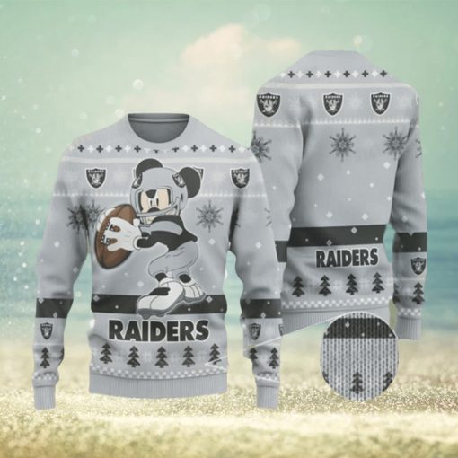 Mickey Funny Las Vegas Raiders Ugly Christmas Sweater Gift For Disney Fan