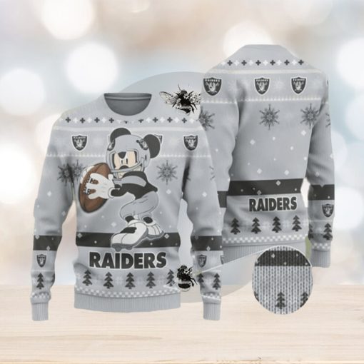 Mickey Funny Las Vegas Raiders Ugly Christmas Sweater Gift For Disney Fan