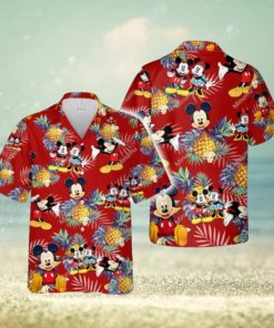 Mickey Minnie Mouse Pineapple Red Hawaiian T Shirt