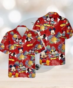 Mickey Minnie Mouse Pineapple Red Hawaiian T Shirt