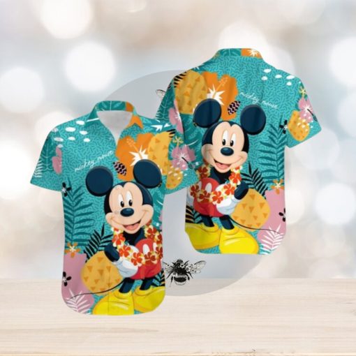 Mickey Mouse Aloha Flower Hawaiian T Shirt