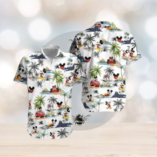 Mickey Mouse And Island Coconut Tree Hawaiian T Shirt