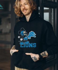 Mickey Mouse Cartoon Detroit Lions Football Player Helmet Logo Shirts