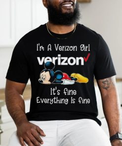 Mickey Mouse I’m A Verizon Girl It’s Fine Everything Is Fine Shirt