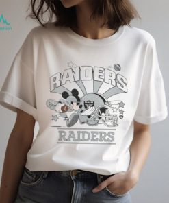 Mickey Mouse Las Vegas Raiders cartoon football player helmet logo shirt