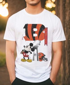 Mickey Mouse NFL Cincinnati Bengals Football Super Bowl Champions Helmet Logo T Shirt