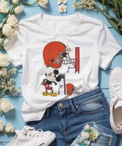 Mickey Mouse NFL Cleveland Browns Football Super Bowl Champions Helmet Logo Shirt