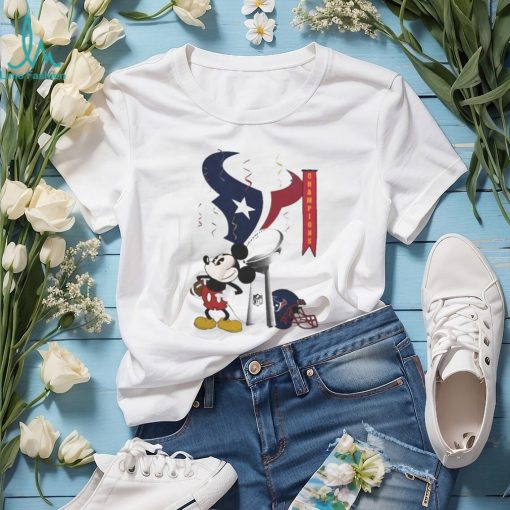 Mickey Mouse NFL Houston Texans Football Super Bowl Champions Helmet Logo Shirt