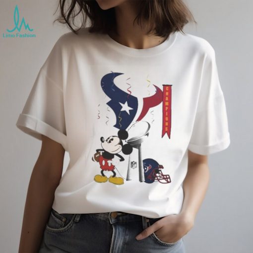 Mickey Mouse NFL Houston Texans Football Super Bowl Champions Helmet Logo Shirt