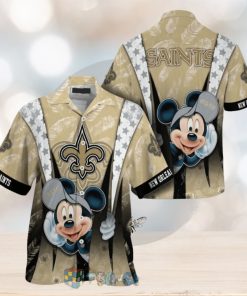 Mickey Mouse NFL New Orleans Saints Hat Tropical Hawaiian Shirt