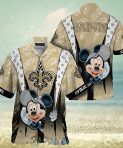 Mickey Mouse NFL New Orleans Saints Hat Tropical Hawaiian Shirt