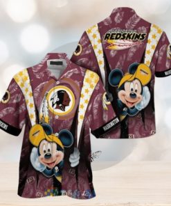 Mickey Mouse NFL Washington Commanders Hat Tropical Hawaiian Shirt