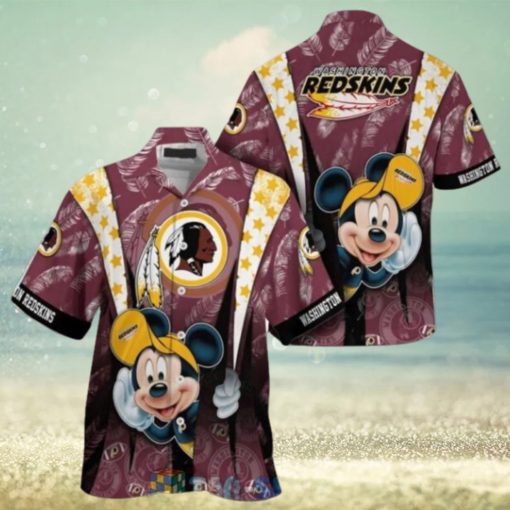 Mickey Mouse NFL Washington Commanders Hat Tropical Hawaiian Shirt