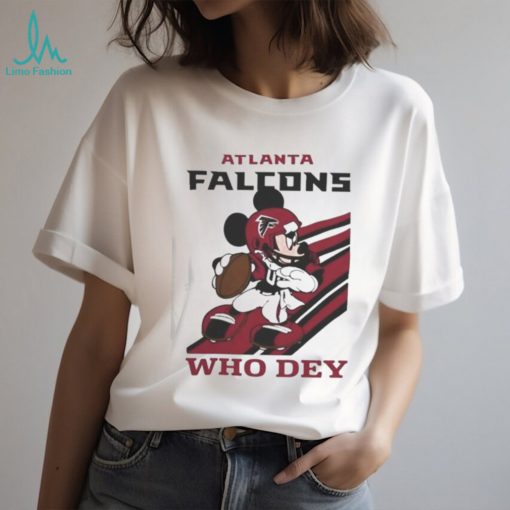 Mickey Mouse Nfl Atlanta Falcons Football Player Who Dey Slogan Shirt