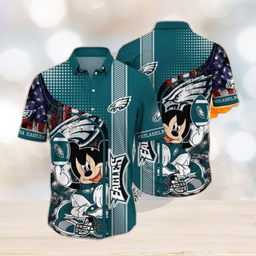 Mickey Mouse Philadelphia Eagles NFL Hawaiian Shirt Gift For Beach Trip, NFL Hawaiian Shirt