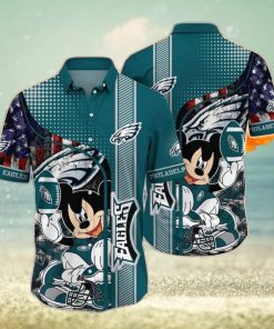 Mickey Mouse Philadelphia Eagles NFL Hawaiian Shirt Gift For Beach Trip, NFL Hawaiian Shirt