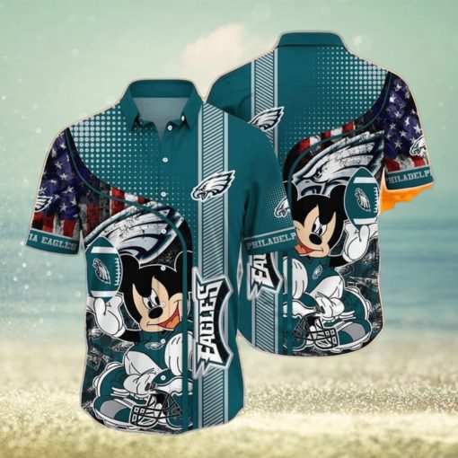 Mickey Mouse Philadelphia Eagles NFL Hawaiian Shirt Gift For Beach Trip, NFL Hawaiian Shirt