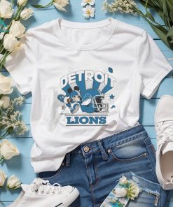 Mickey Mouse Player Detroit Lions Football Helmet Logo Character Shirt