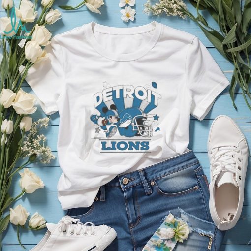 Mickey Mouse Player Detroit Lions Football Helmet Logo Character Shirt