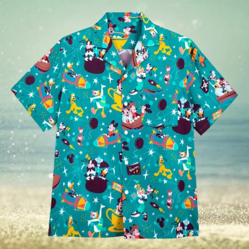Mickey Mouse and Friends Play in the Park Woven Hawaii Shirt for Adults