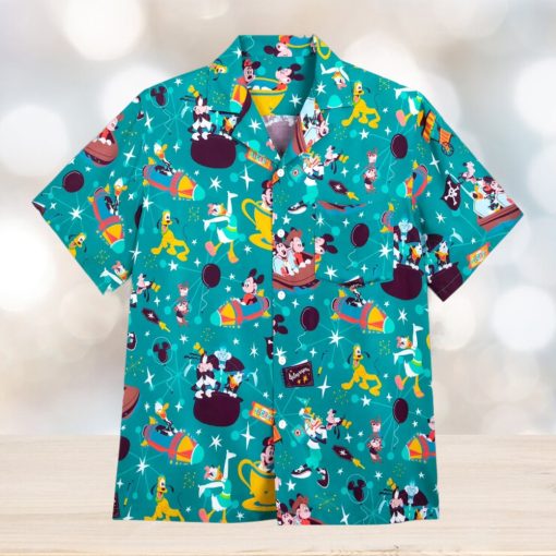 Mickey Mouse and Friends Play in the Park Woven Hawaii Shirt for Adults