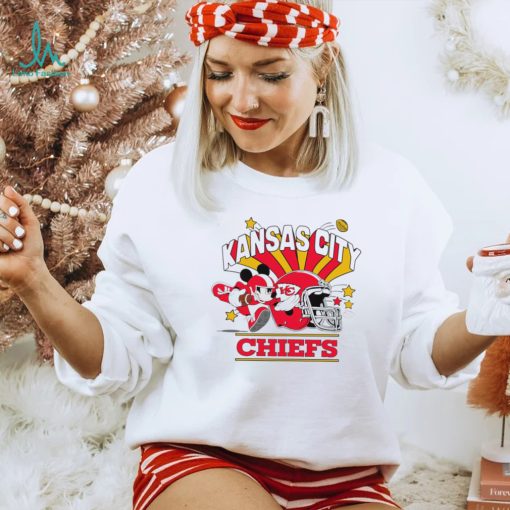 Mickey Mouse player NFL Kansas City Chiefs football helmet logo character funny shirt