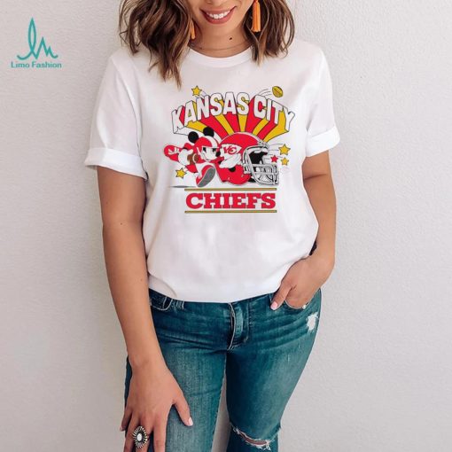 Mickey Mouse player NFL Kansas City Chiefs football helmet logo character funny shirt