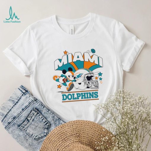 Mickey Mouse player NFL Miami Dolphins football helmet logo character funny shirt