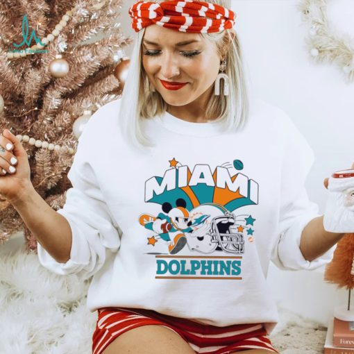 Mickey Mouse player NFL Miami Dolphins football helmet logo character funny shirt