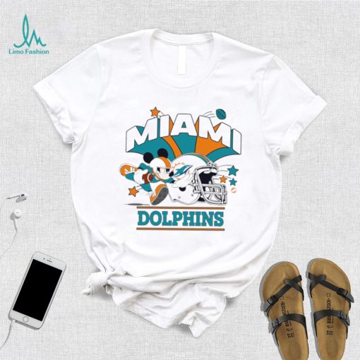 Mickey Mouse player NFL Miami Dolphins football helmet logo character funny shirt