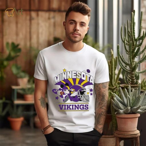 Mickey Mouse player NFL Minnesota Vikings football helmet logo character funny shirt
