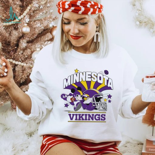 Mickey Mouse player NFL Minnesota Vikings football helmet logo character funny shirt