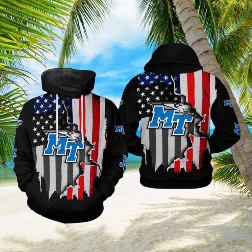 Middle Tennessee Blue Raiders NCAA US Flag 3D Printed Hoodie